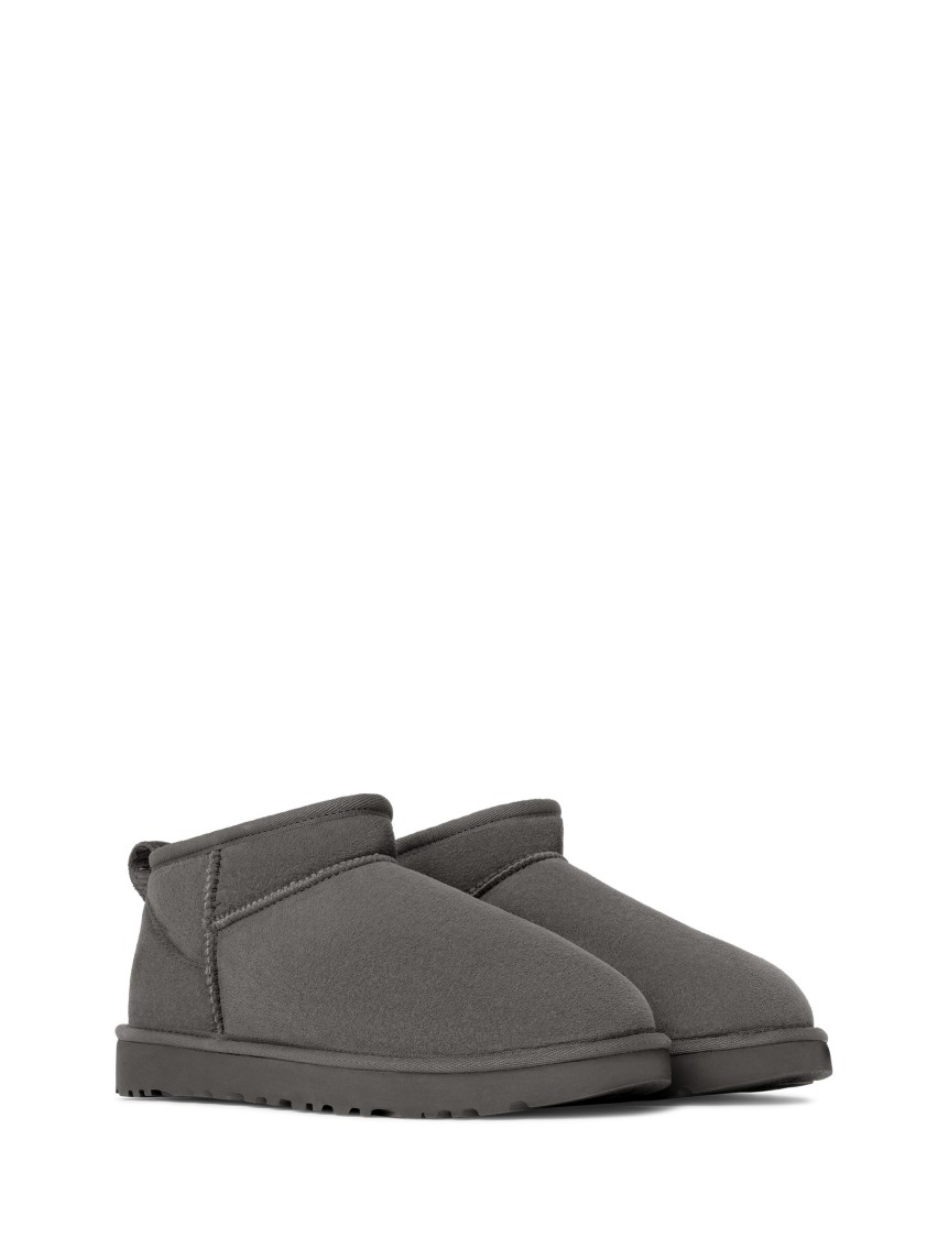 Ugg Asymmetrical Collar Twinface Low Boots With Eva Sole In Gray