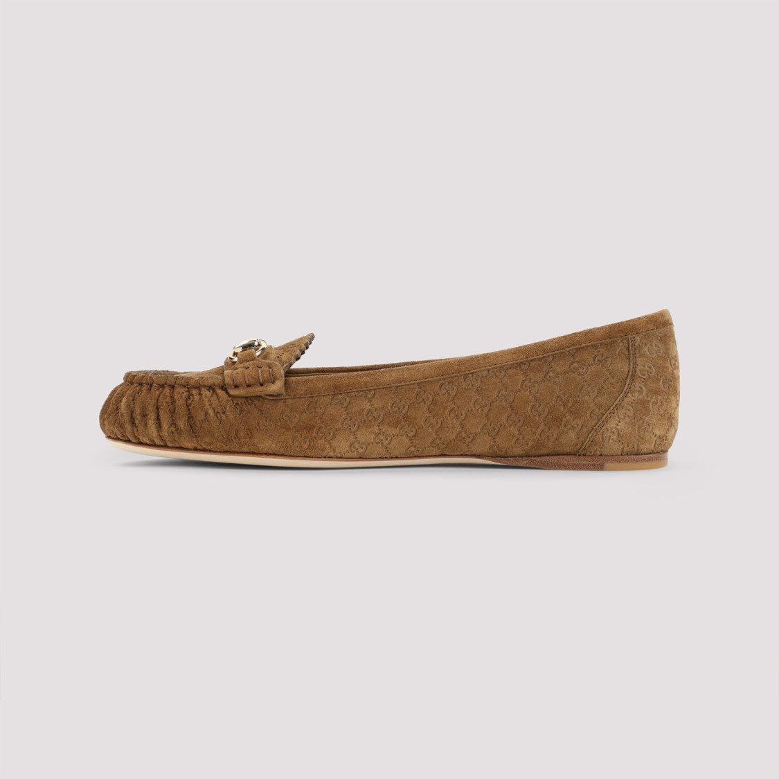 Gucci Women Biscuit Suede Loafers In Brown