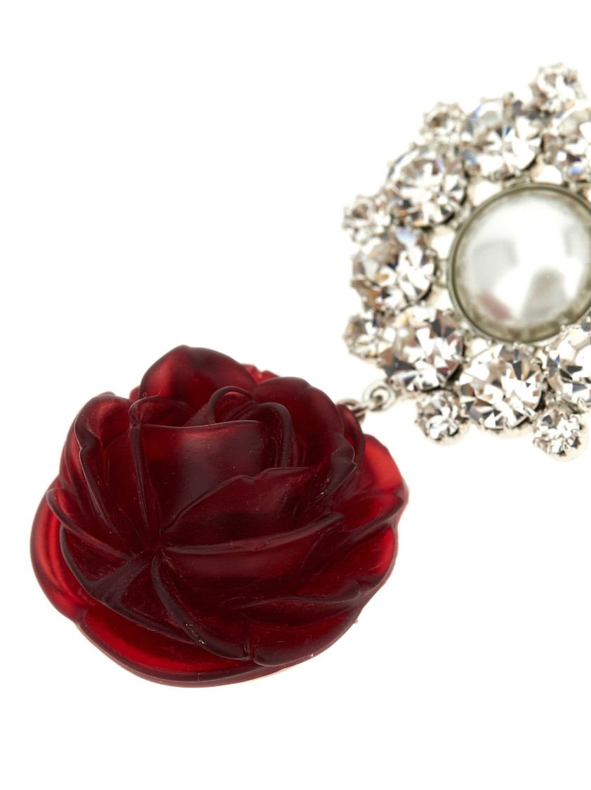 Magda Butrym Crystal Drop Floral Pearl Stud Earrings