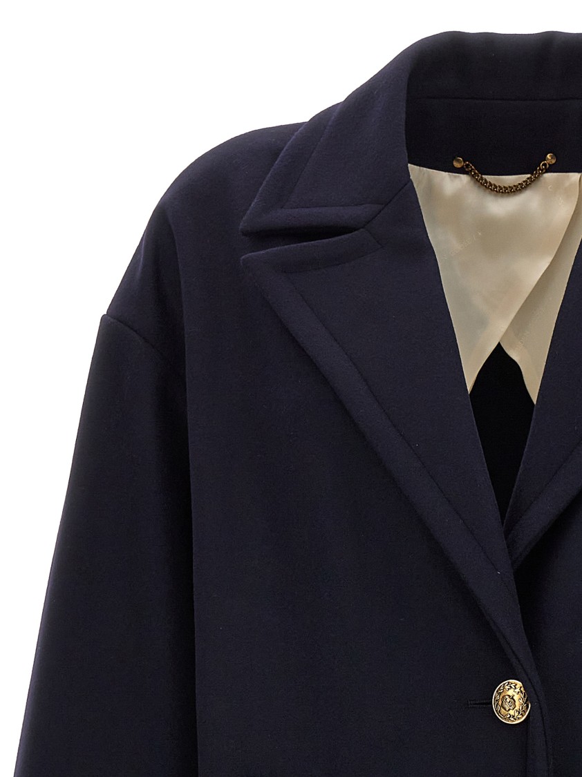 Golden Goose Blue Bertina Coat In Black