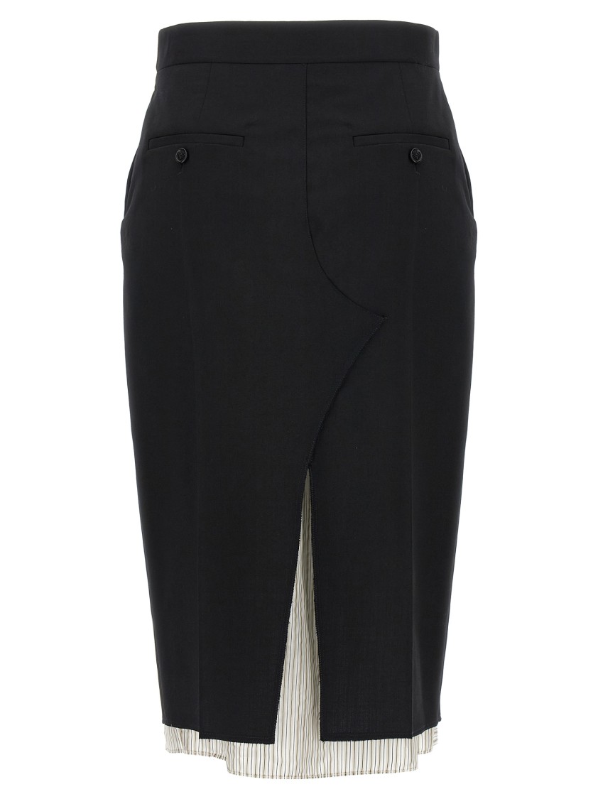 Marni Exposed Lining Skirt In Black