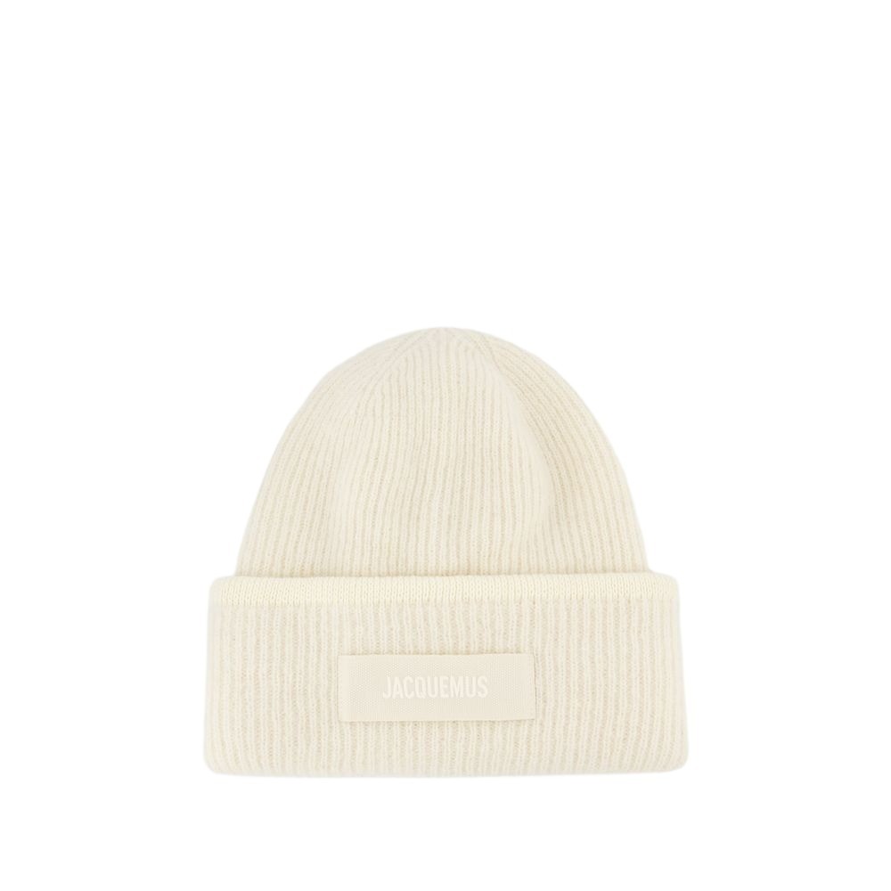 JACQUEMUS JACQUEMUS LE BONNET GROS GRAIN BEANIE - WOOL - WHITE