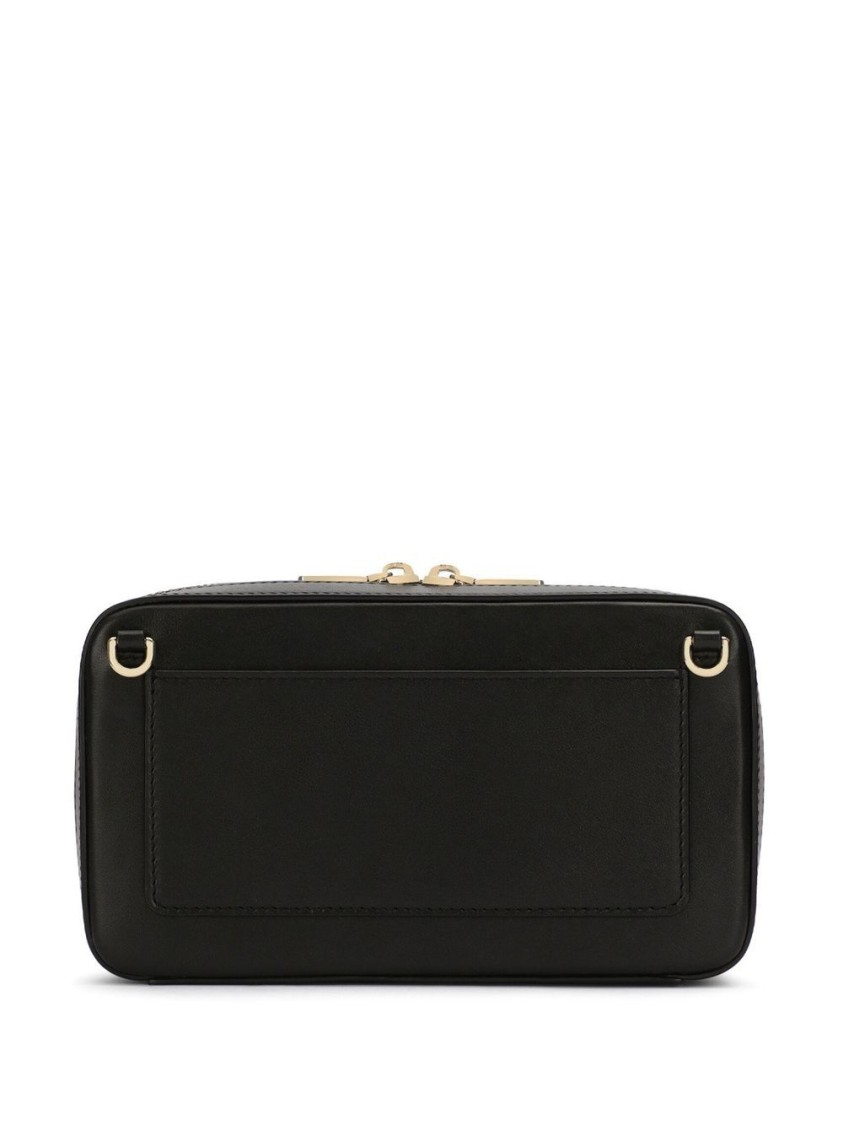 Dolce & Gabbana Embossed-logo Cross-body Bag In Black