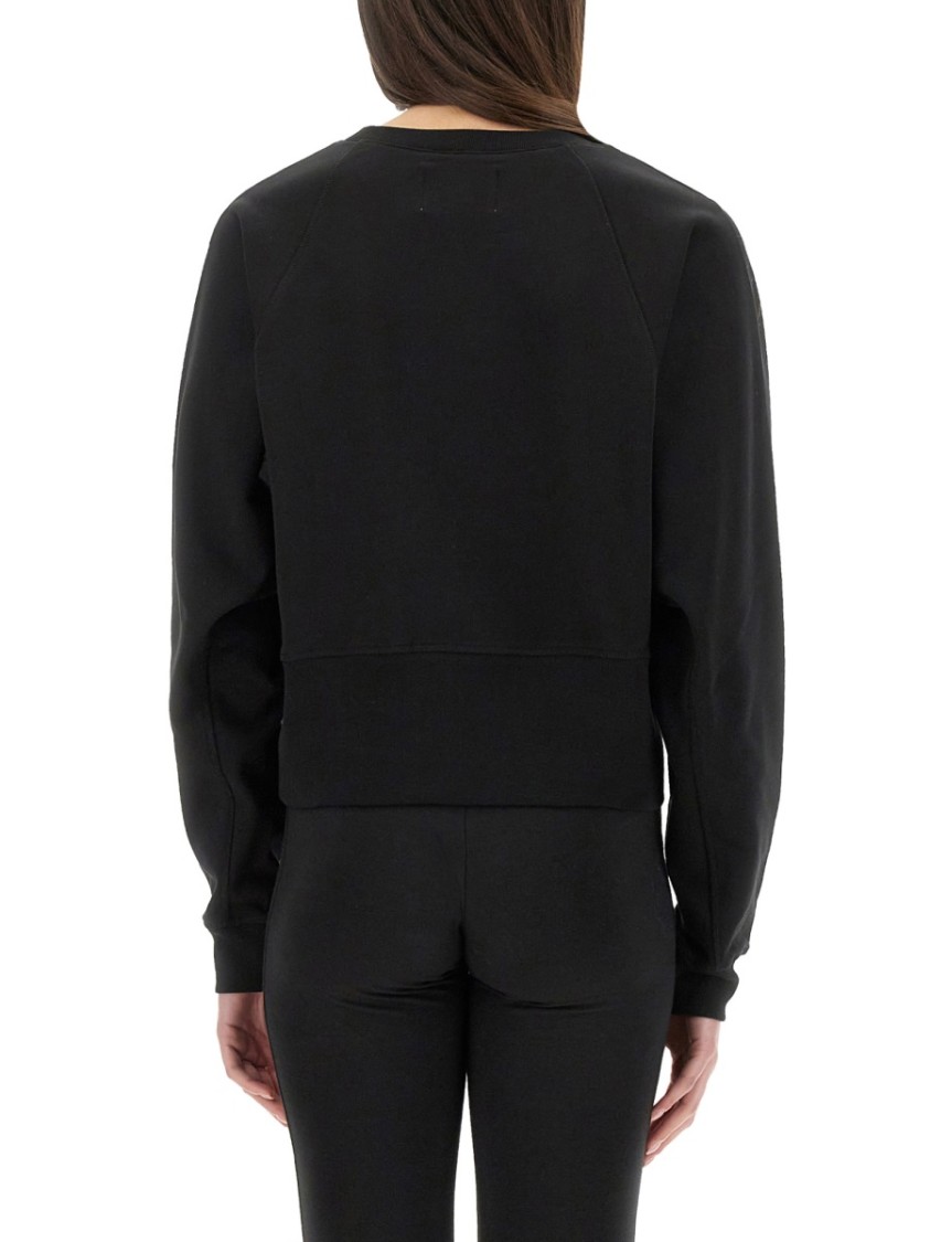 Shop Vivienne Westwood "stencil Orb" Cropped Sweatshirt In Black