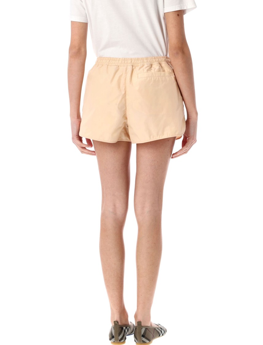 Burberry Relaxed Fit Nylon And Cotton Active Shorts In Neutral