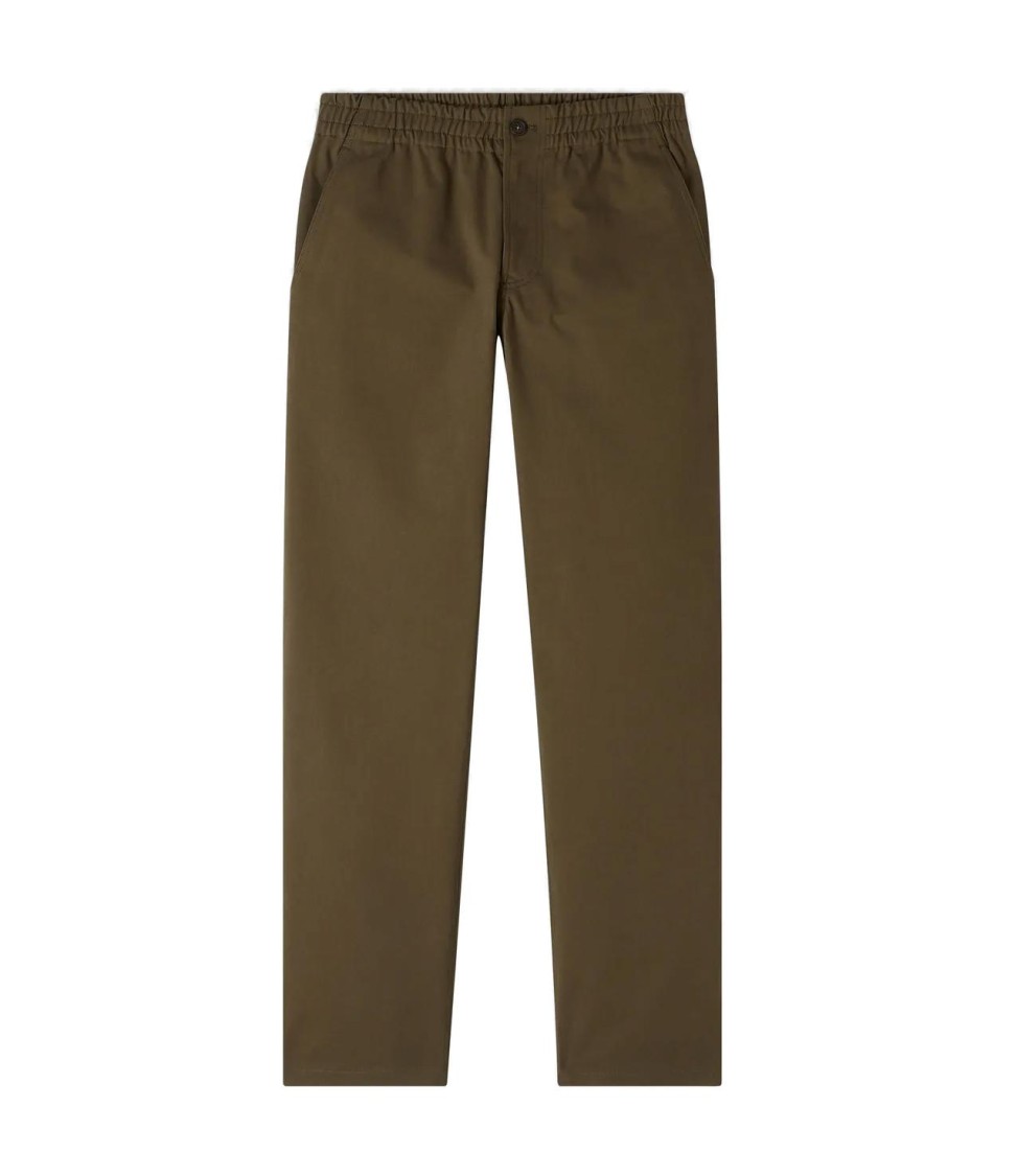 Apc A.p.c. Khaki Workwear Trousers With Adjustable Waist In Gray