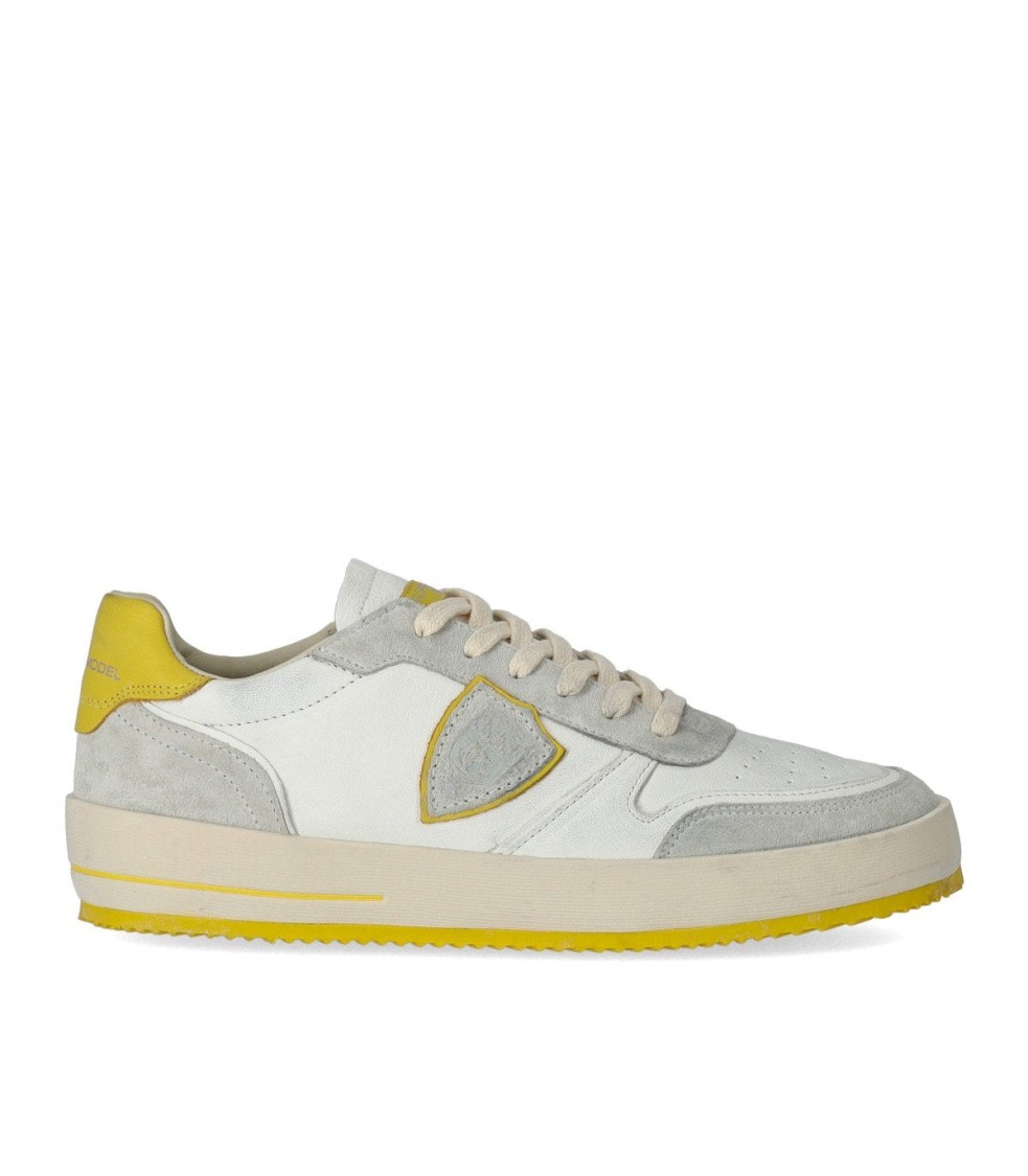 Philippe Model Nice White Yellow Sneaker In White