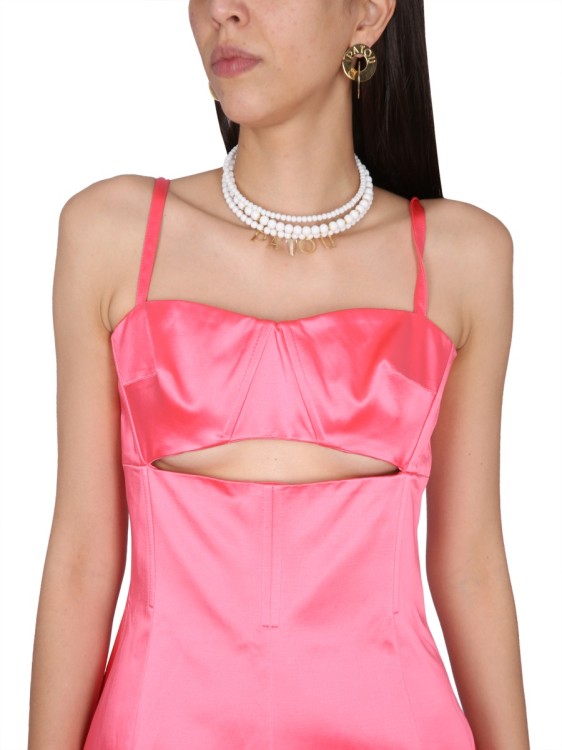 ワンピース PATOU SS23 DRESS WITH CUT-OUT DETAILS (DR111_0139454C) Patou Dress With Cut-Out Details Mini in Pink | THE LIST