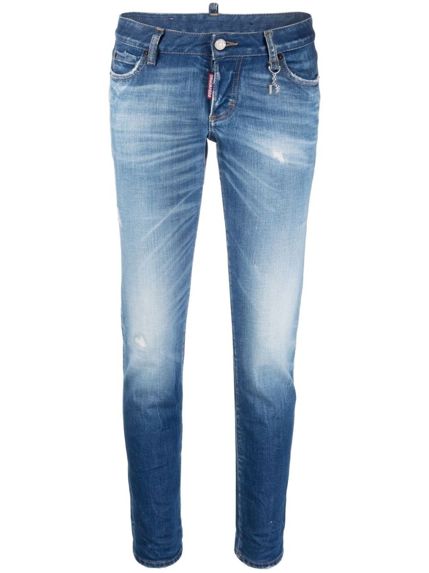 Dsquared2 Faded Blue Low-rise Slim-fit Jeans