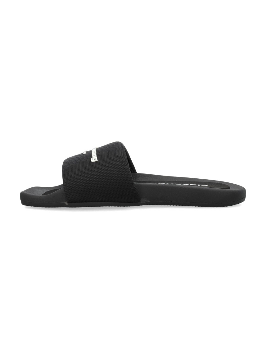 Shop Alexander Wang Sophisticated Black Pool Slide With Embossed Logo