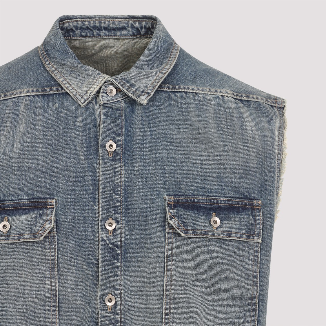 Shop Rick Owens Drkshdw Drkshdw By Rick Owens Sleeveless Tommy Jumbo Vest In Blue