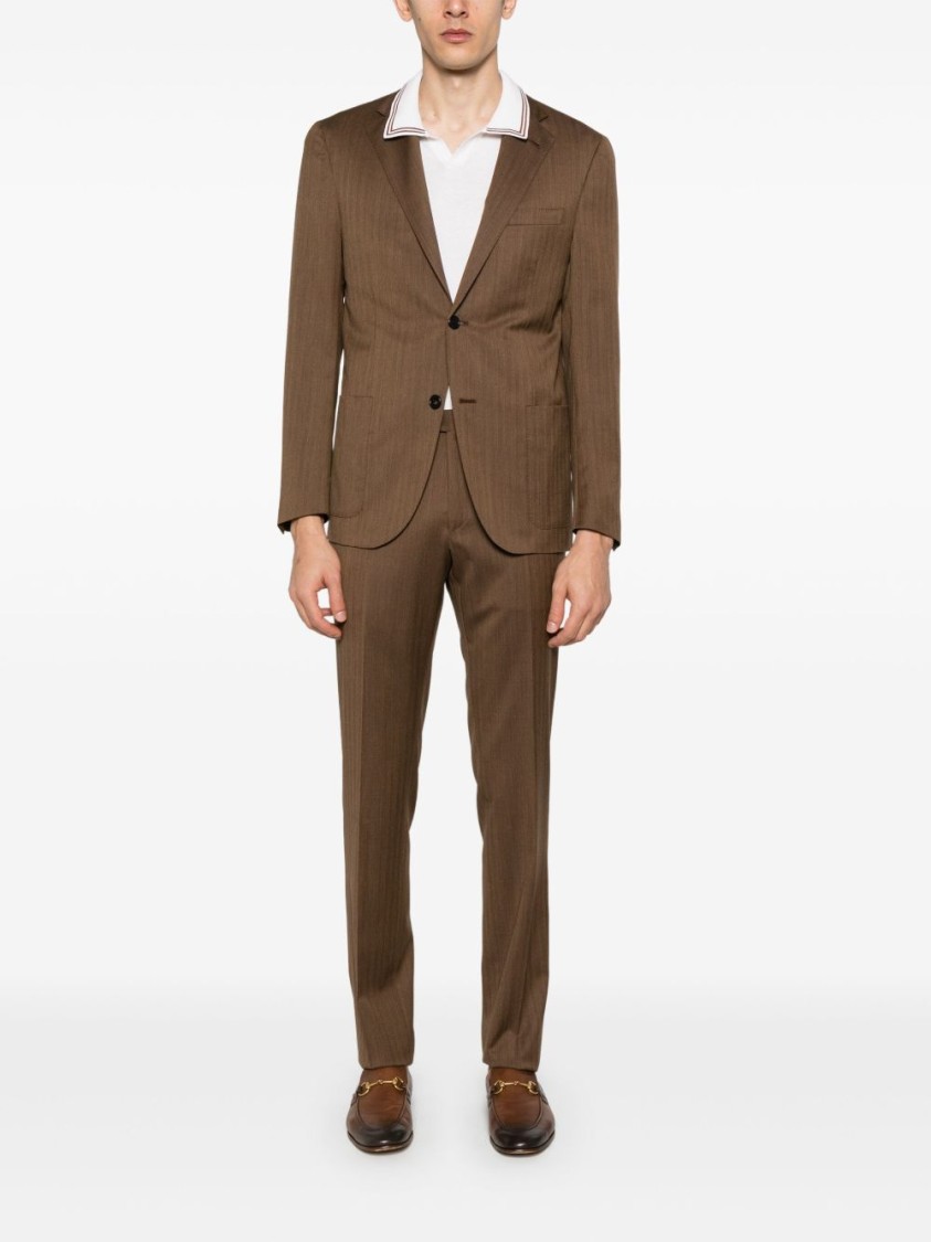 Corneliani Tailored Brown Suit With Notched Lapel