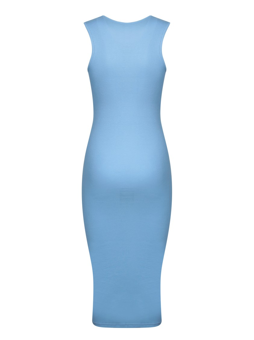Jw Anderson J. W. Anderson Sleeveless Body-hugging Cotton Midi Dress In Blue
