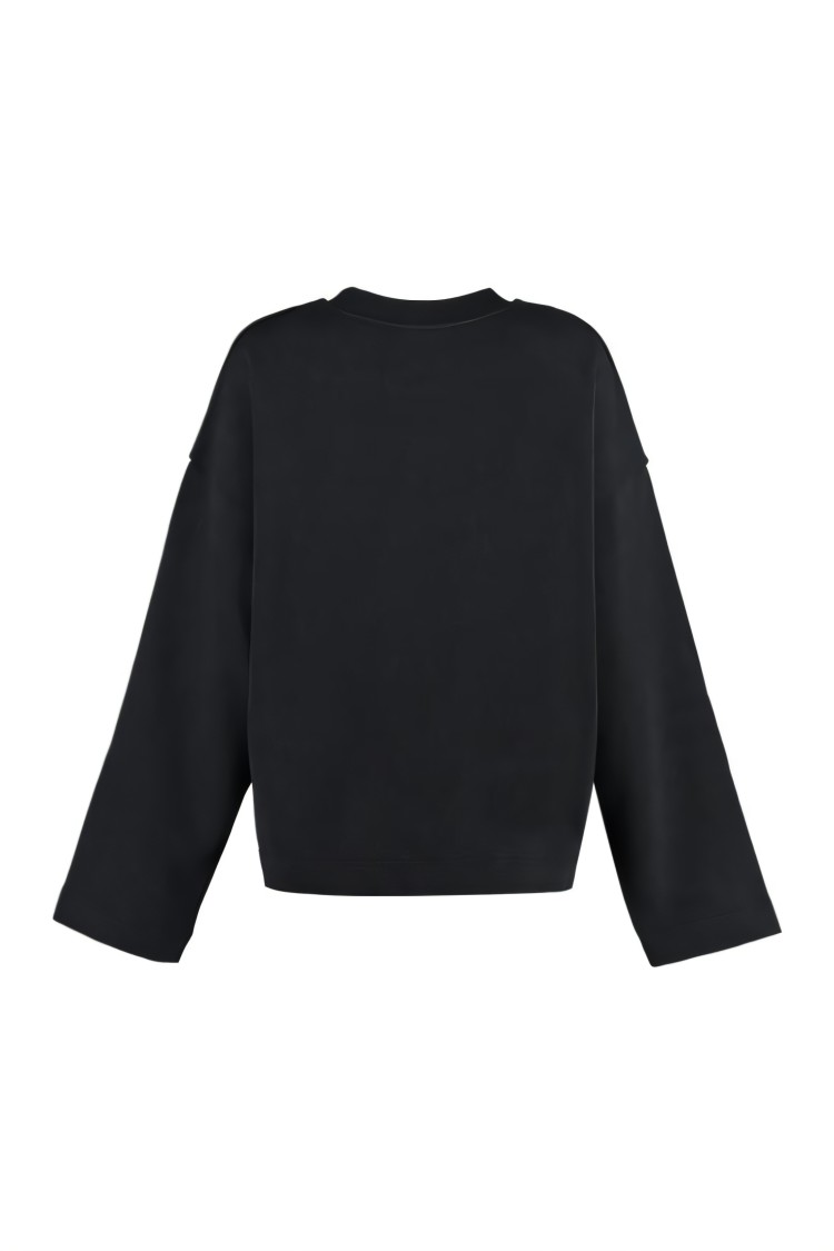 MONCLER MONCLER CROPPED BLACK LONG-SLEEVE TOP