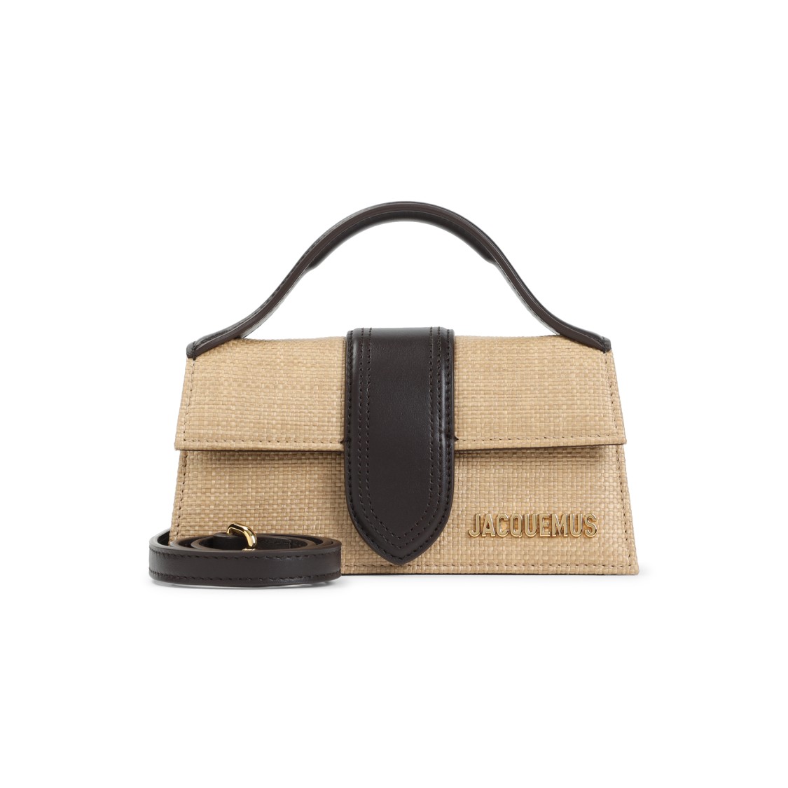 Jacquemus Natural Beige Raffia Le Bambino Handbag In Brown