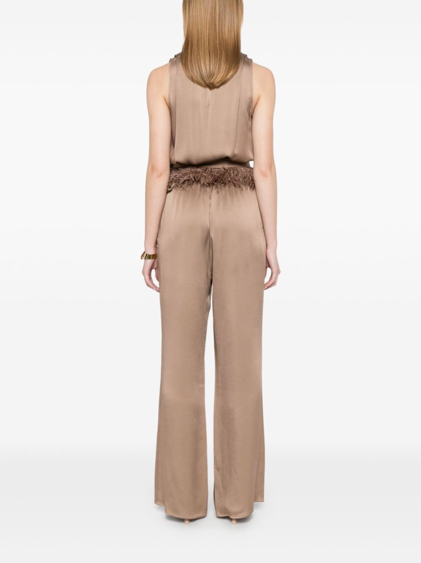 Antonelli Wrap Design Jumpsuit With Feather Details