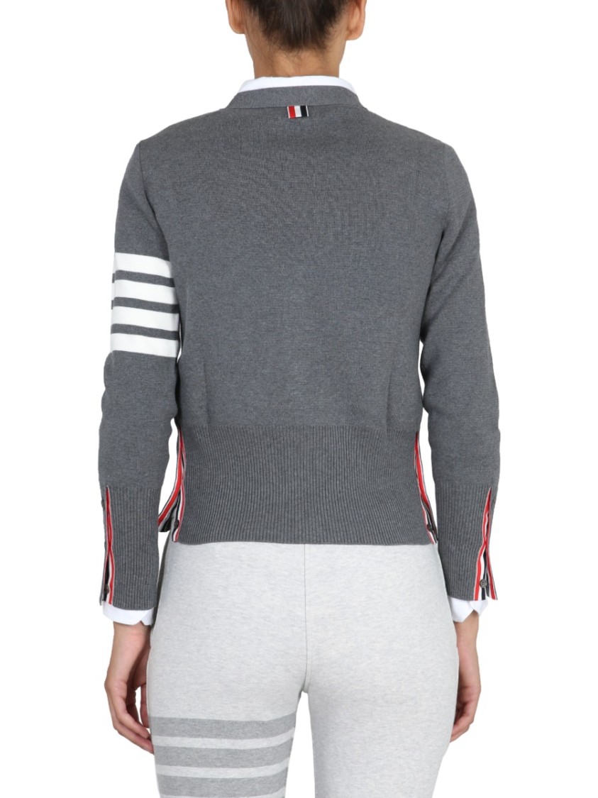 Thom Browne Women Cardigan Con Scollo A V In Gray