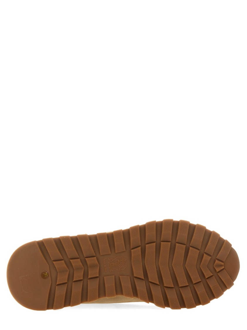 Brunello Cucinelli Suede Upper Rubber Sole Sneaker In Neutrals