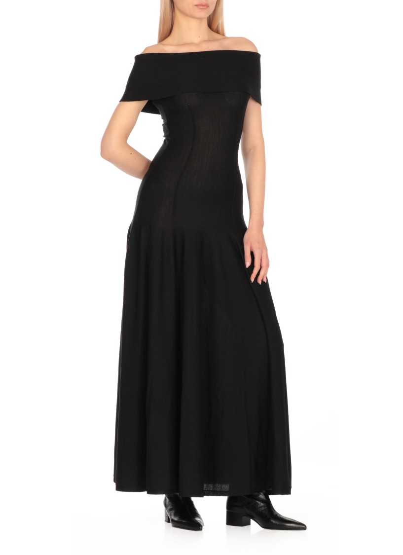 Khaite Short Sleeve Dress In Black