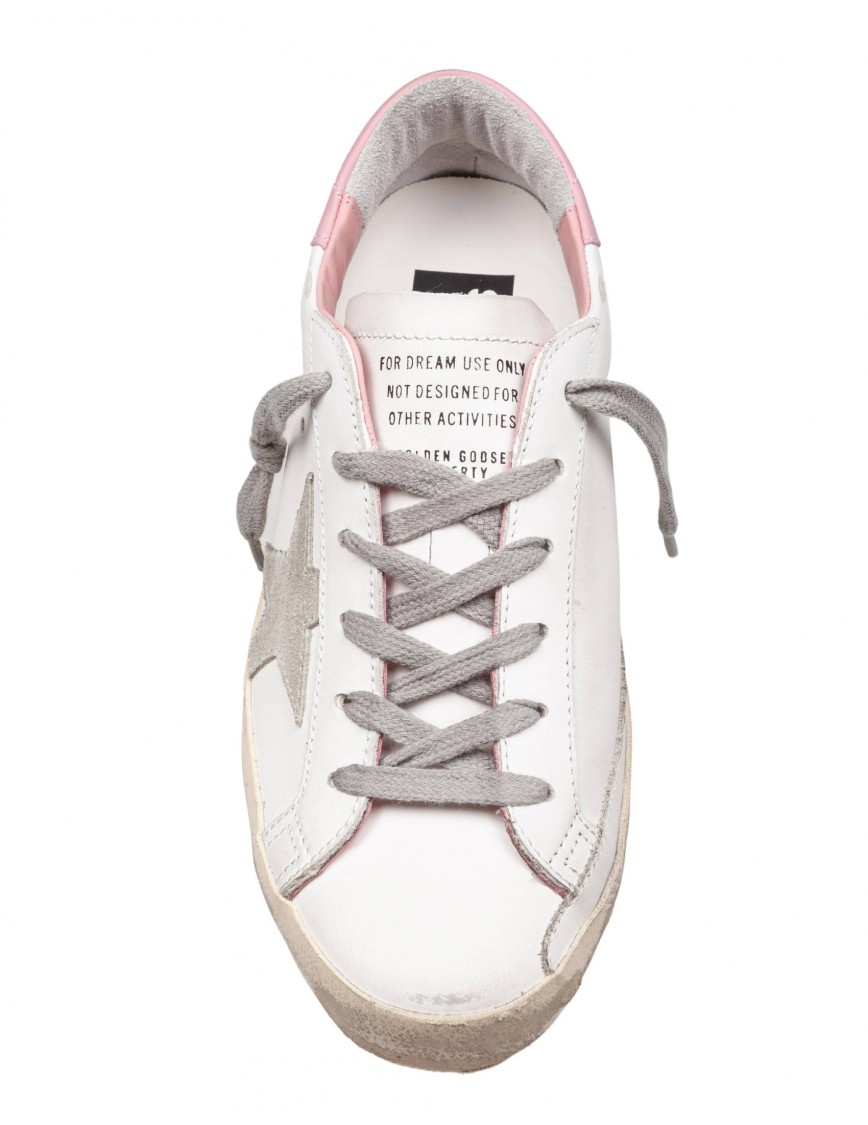 Golden Goose Super-star Used-effect Leather Sneakers With Suede Profiles