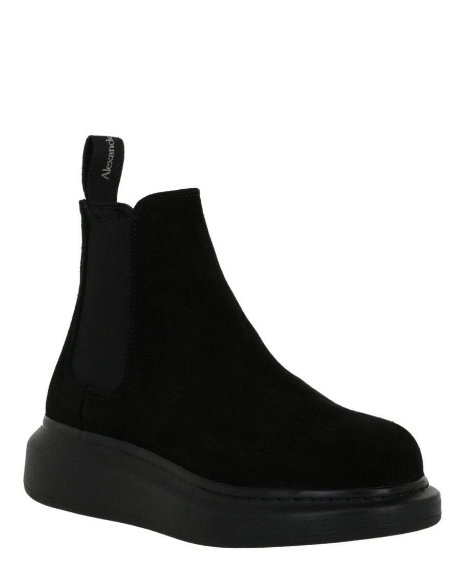 Alexander Mcqueen Leather Chelsea Boot In Black