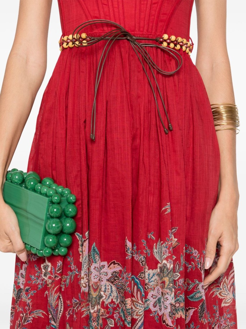Zimmermann Rhiannon Printed Midi Dress In Red