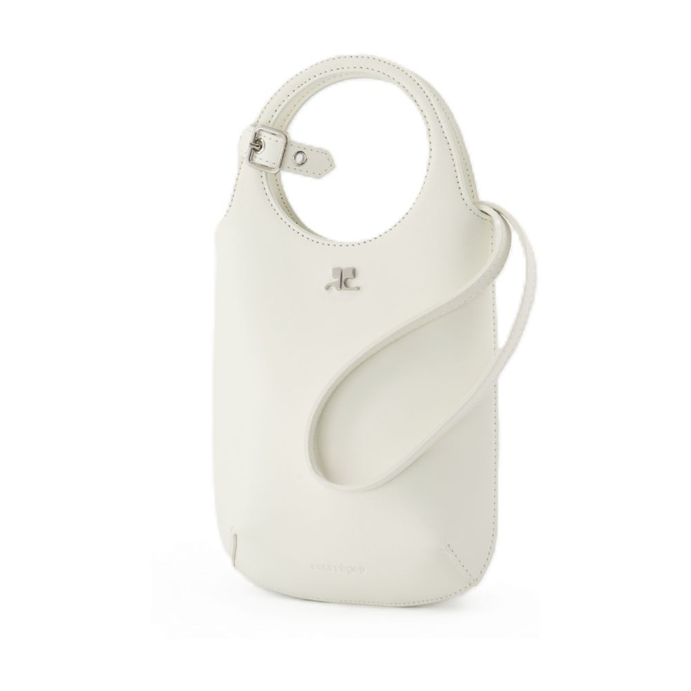 Shop Courrèges Slim Holy Purse - Leather - White