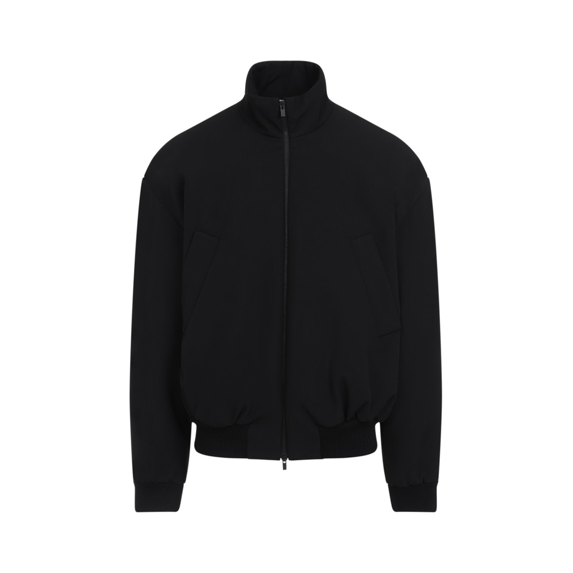 Fear Of God Oversized Cotton-blend Jersey Half-zip Sweatshirt In Black