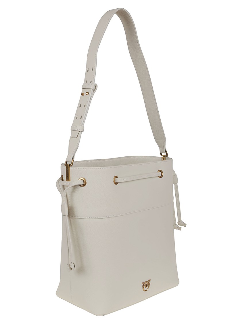 Shop Pinko Spacious White Shoulder Bag With Adjustable Strap