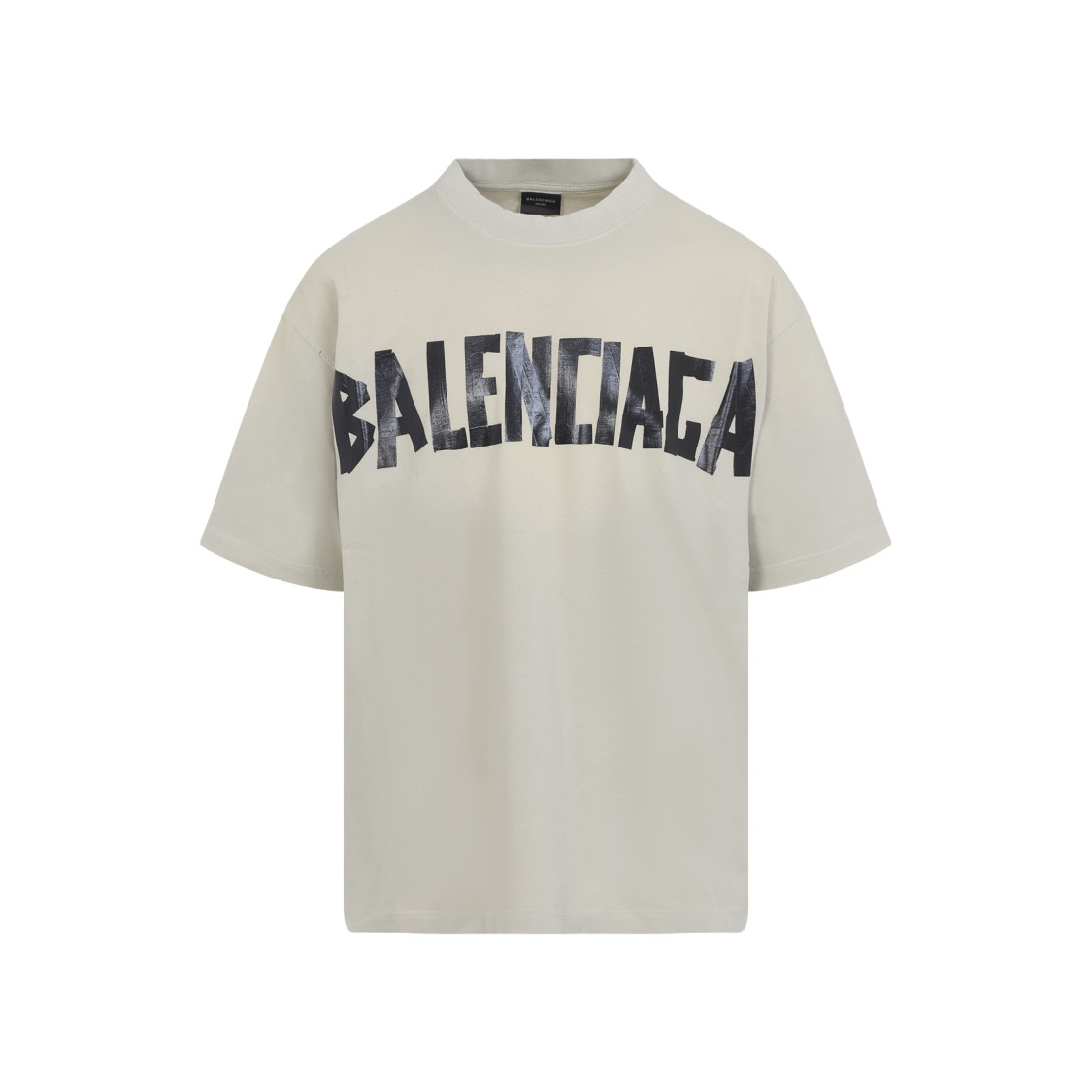 Balenciaga Medium Fit Cotton Jersey T-Shirt With Tape-Effect