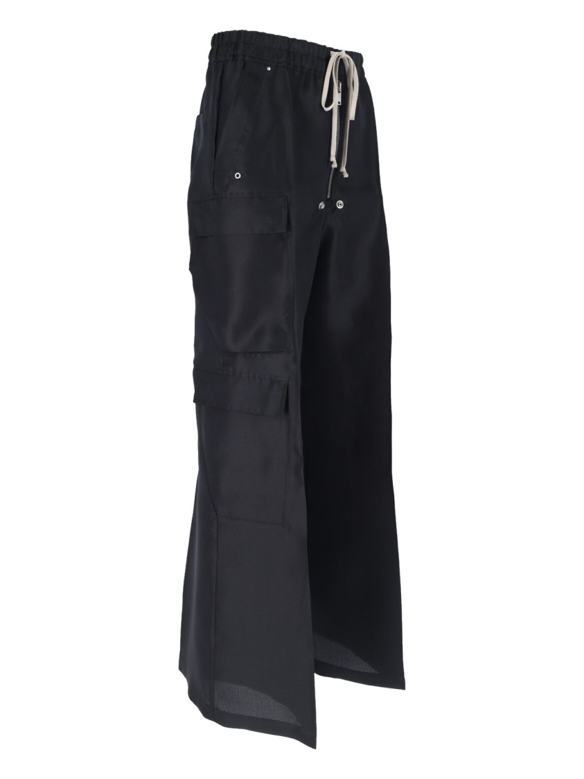 Rick Owens Wide-leg Trousers With High Waist And Utility Pockets