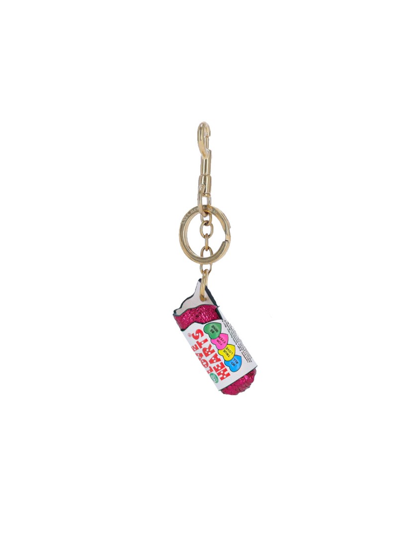Shop Anya Hindmarch Keychain "love Hearts Charm" – Multicolor