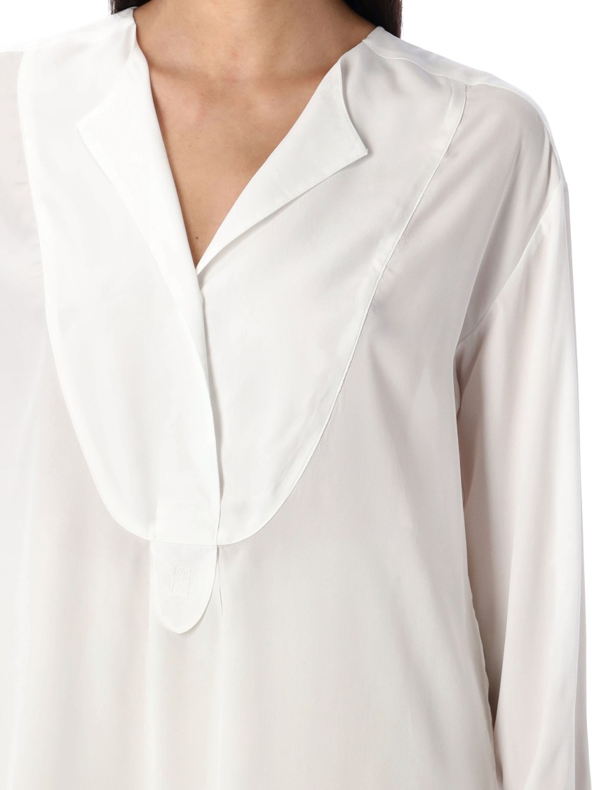 By Malene Birger Fayette Yoked High-low Blouse In White