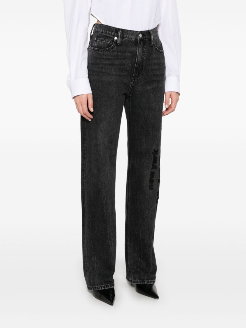 ALEXANDER WANG ALEXANDER WANG GREY RELAXED FIT STRAIGHT LEG JEANS