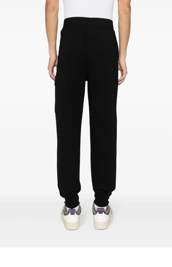 C.p. Company Diagonal Raised Fleece Lens Sweatpants In Black