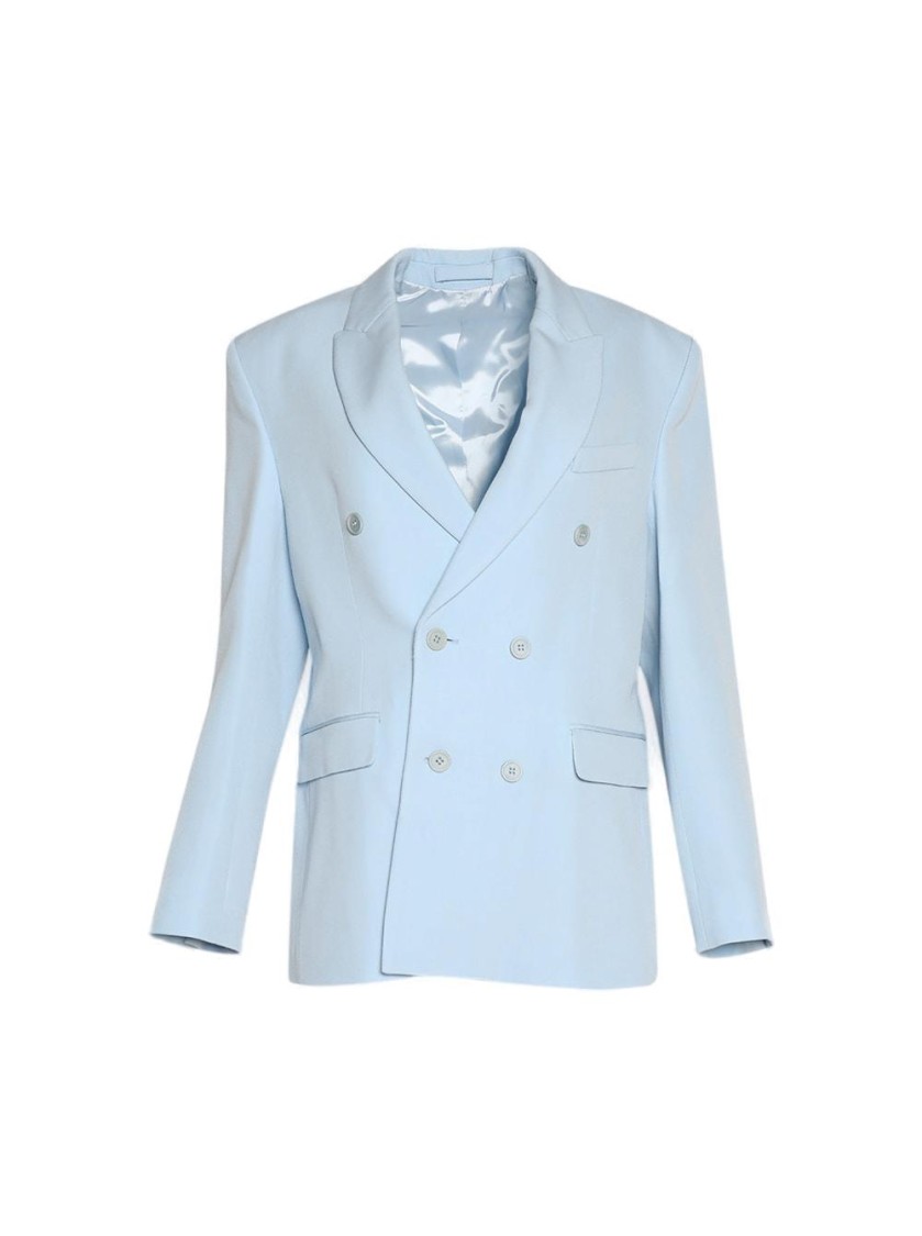 Wardrobe.nyc Wool Double Breasted Blazer With Peak Lapel