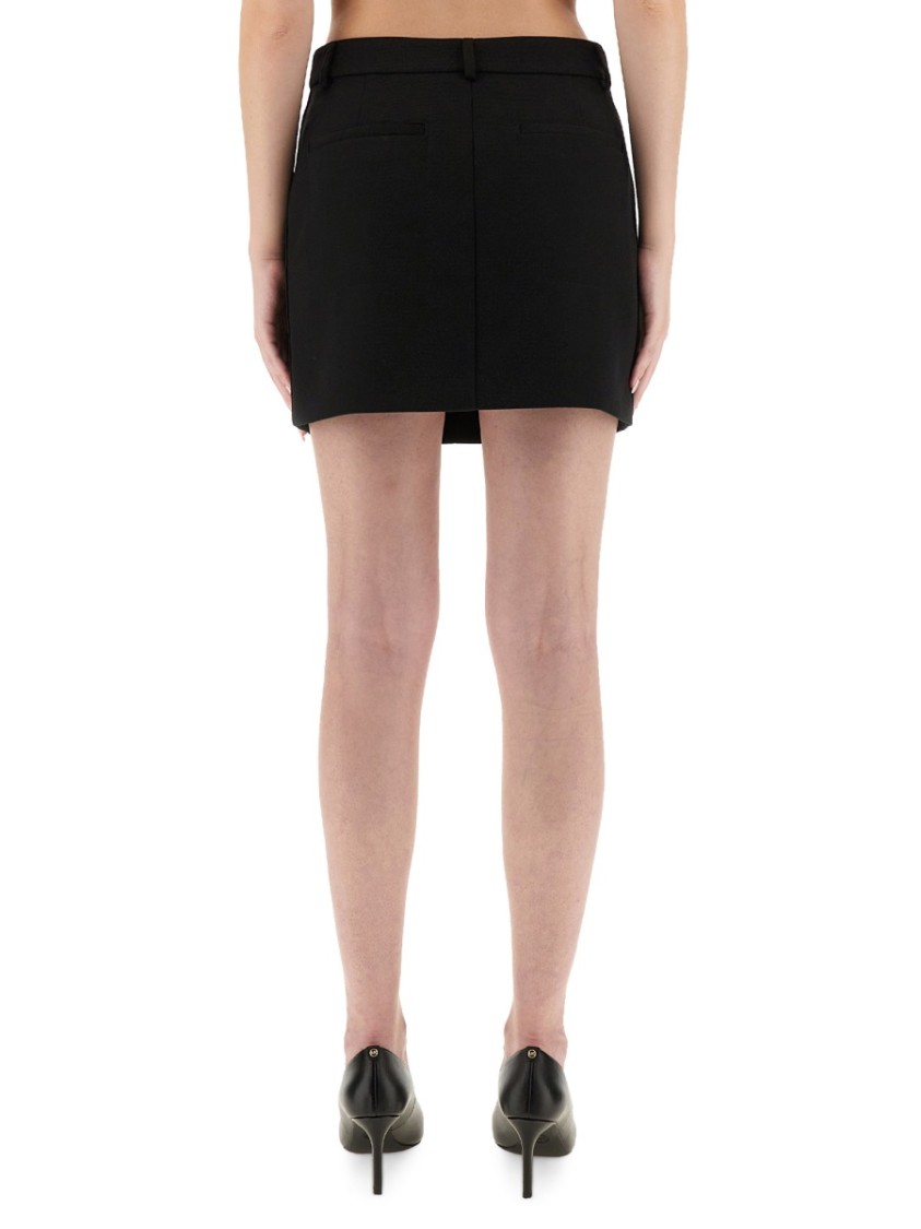 Moschino Fitted Mini Skirt With Subtle Side Pockets In Black
