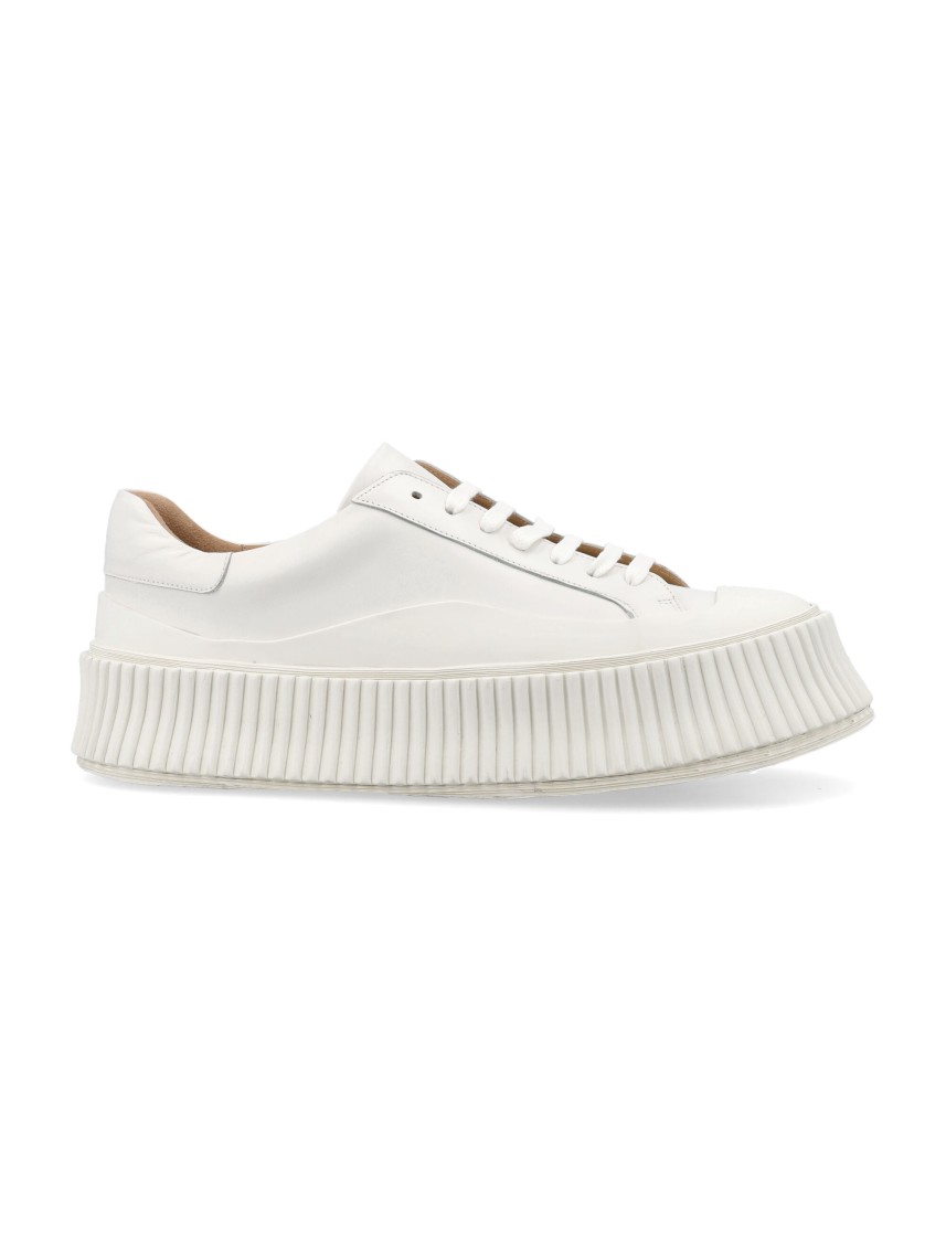 Shop Jil Sander Vulcanized Sole Sneakers In White