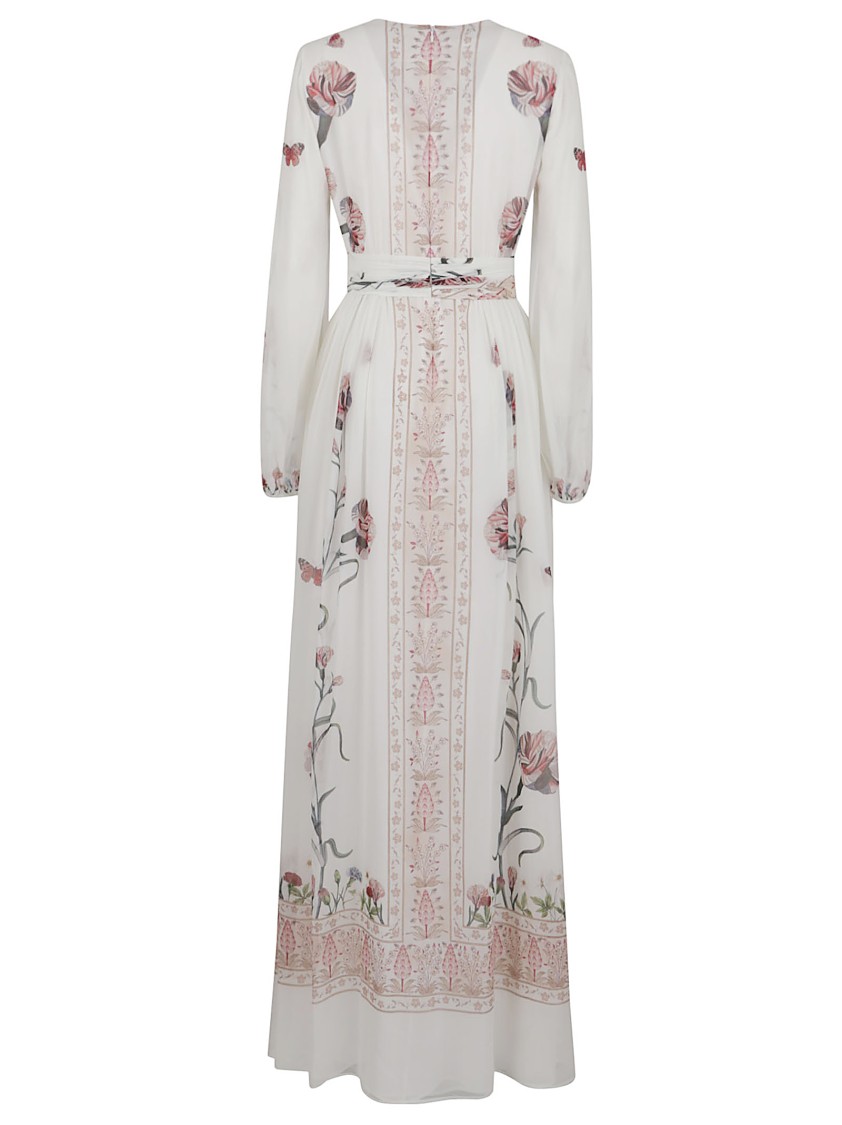 Giambattista Valli Silk Maxi Dress With Floral Embroidery In White