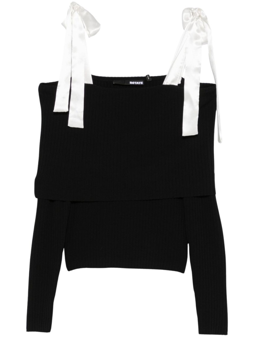 Rotate Birger Christensen 'long-sleeved Off-should In Black