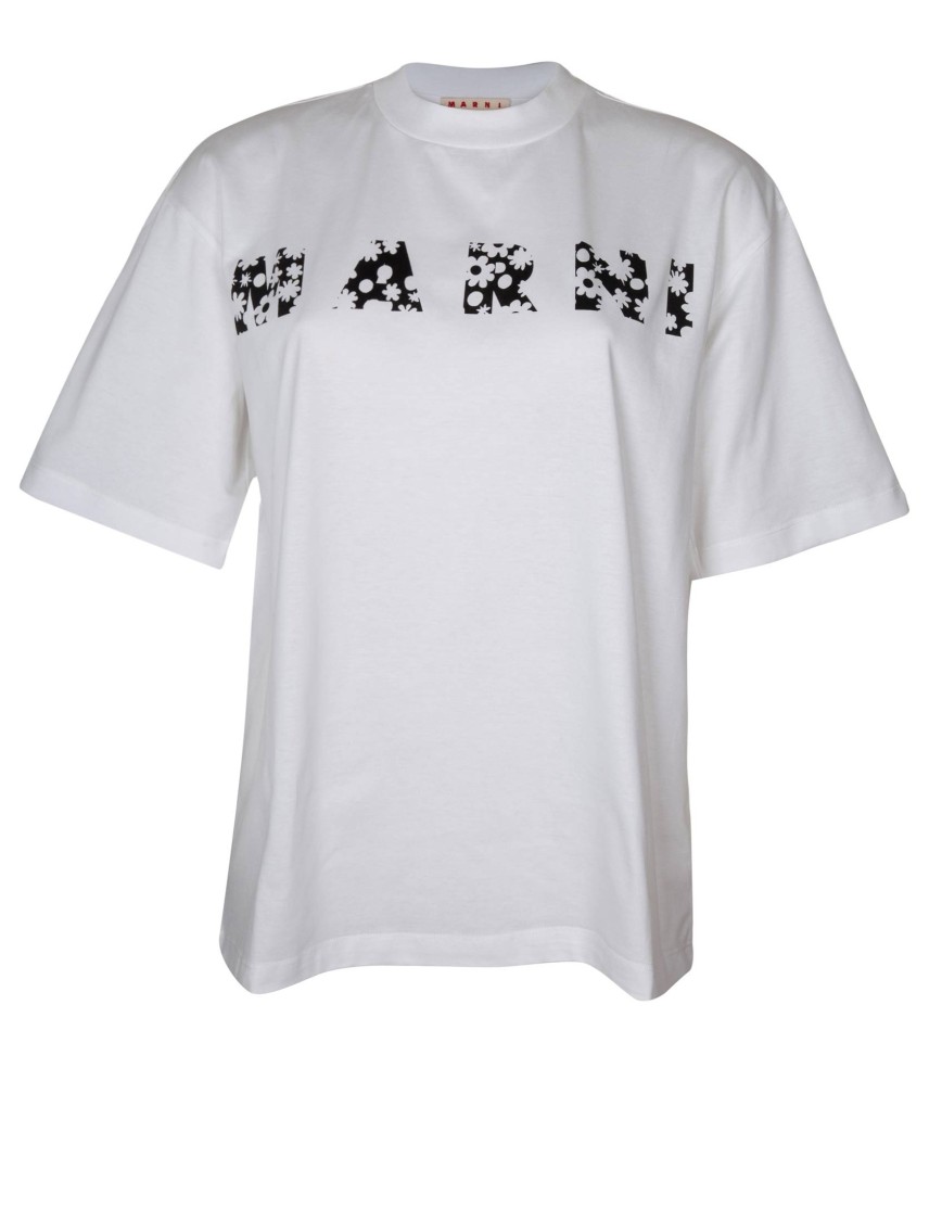 Shop Marni White Cotton Cotton T-shirt