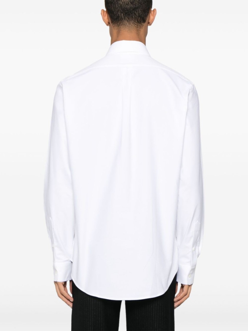 Givenchy Classic White Shirt With Button-down Collar And Curved Hem