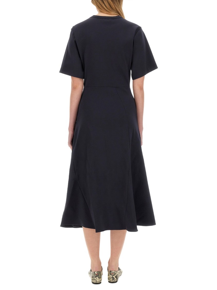 Fabiana Filippi Midi Dress Featuring Lurex Detailing And Flared Skirt In Blue