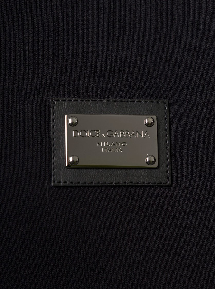 Shop Dolce & Gabbana Black Plated Logo Hoodie