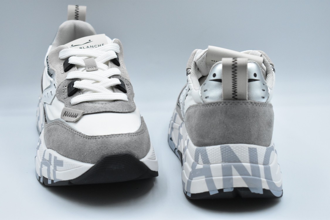 VOILE BLANCHE VOILE BLANCHE LACED SNEAKERS WITH TEXTURED UPPER