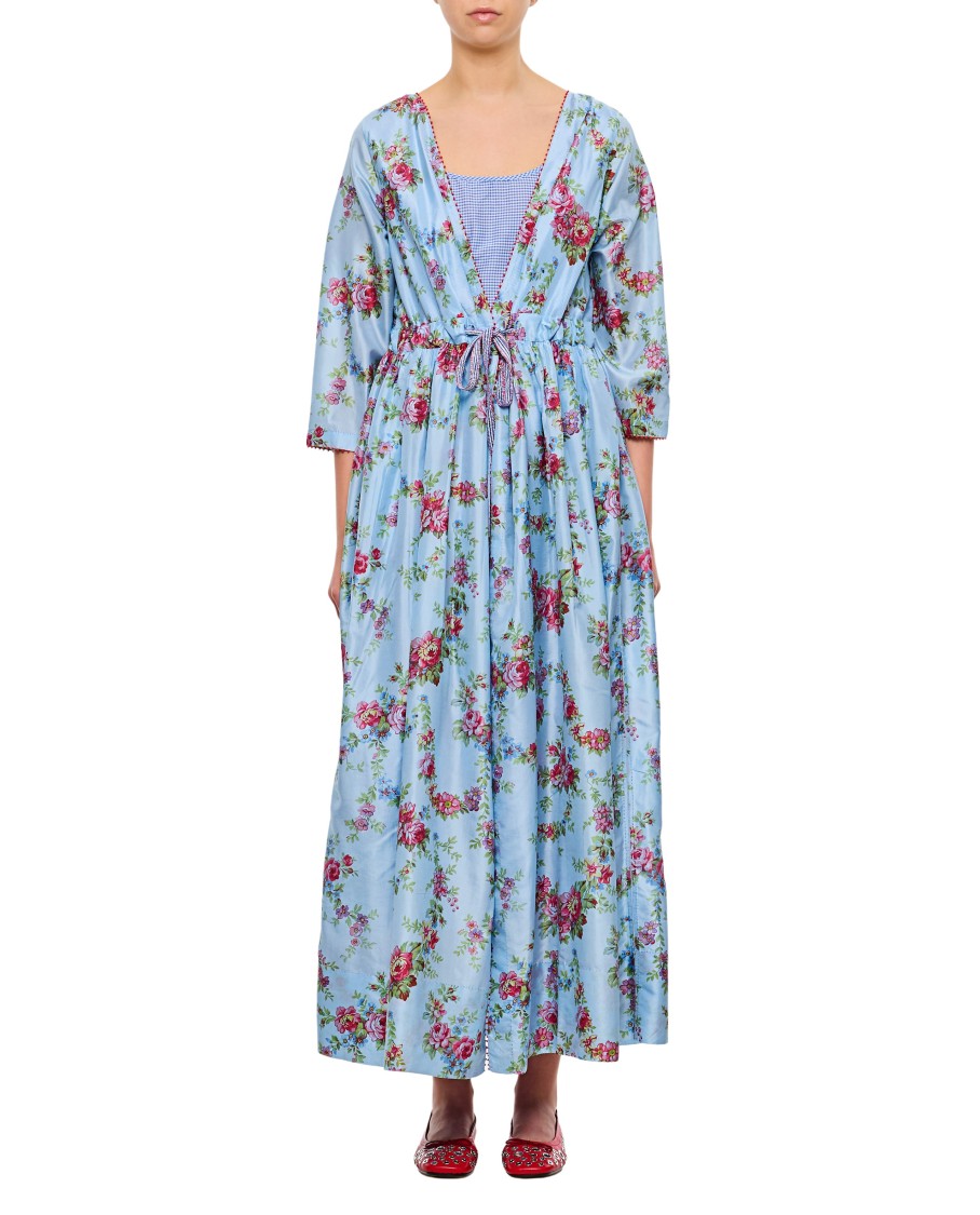 Péro Pero Blue V-neck Maxi Dress