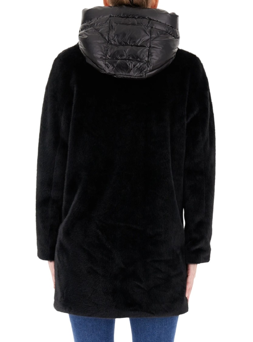 Bomboogie Black Jacket With Detachable Hood In Multi