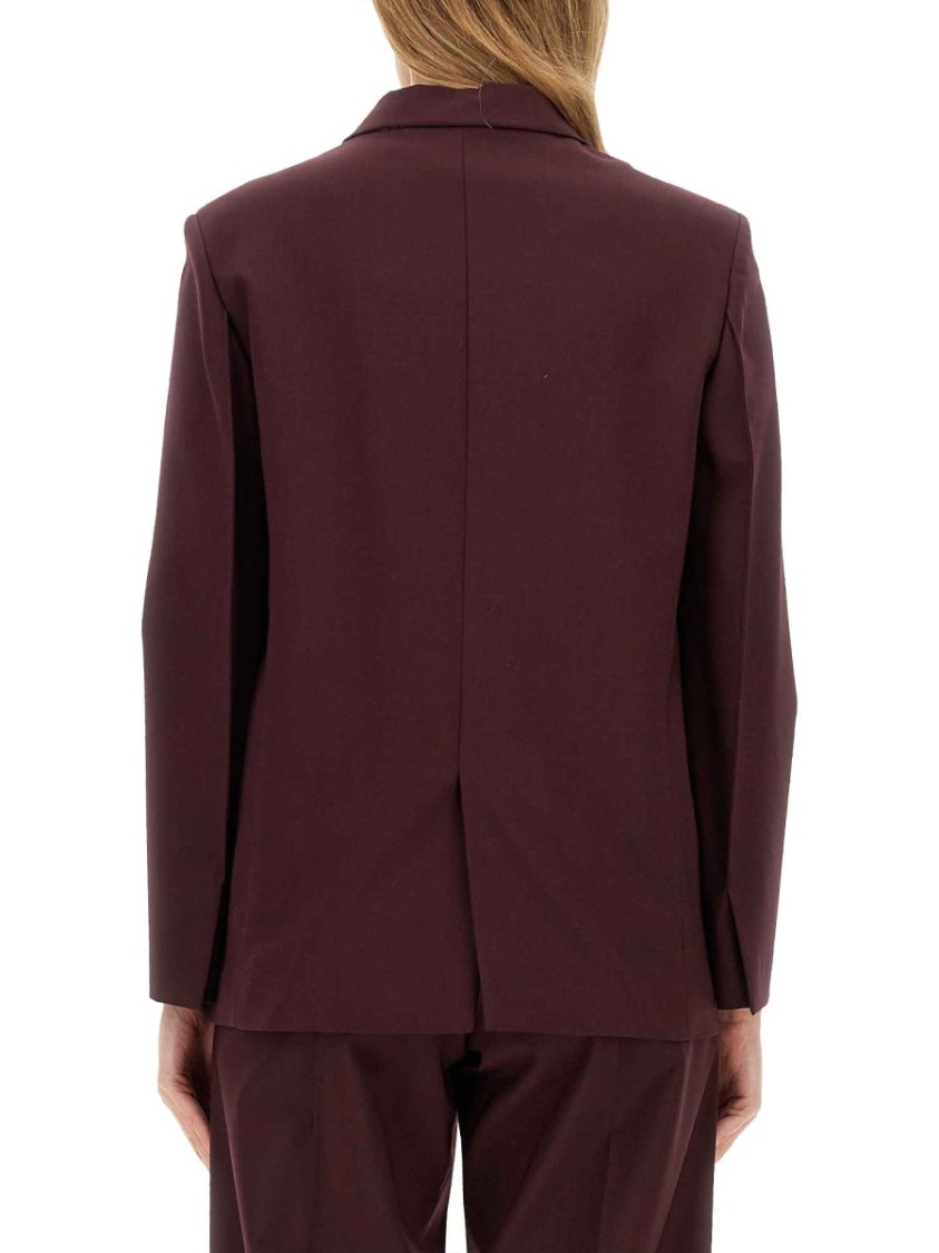 Alysi Single-breasted Blazer In Burgundy