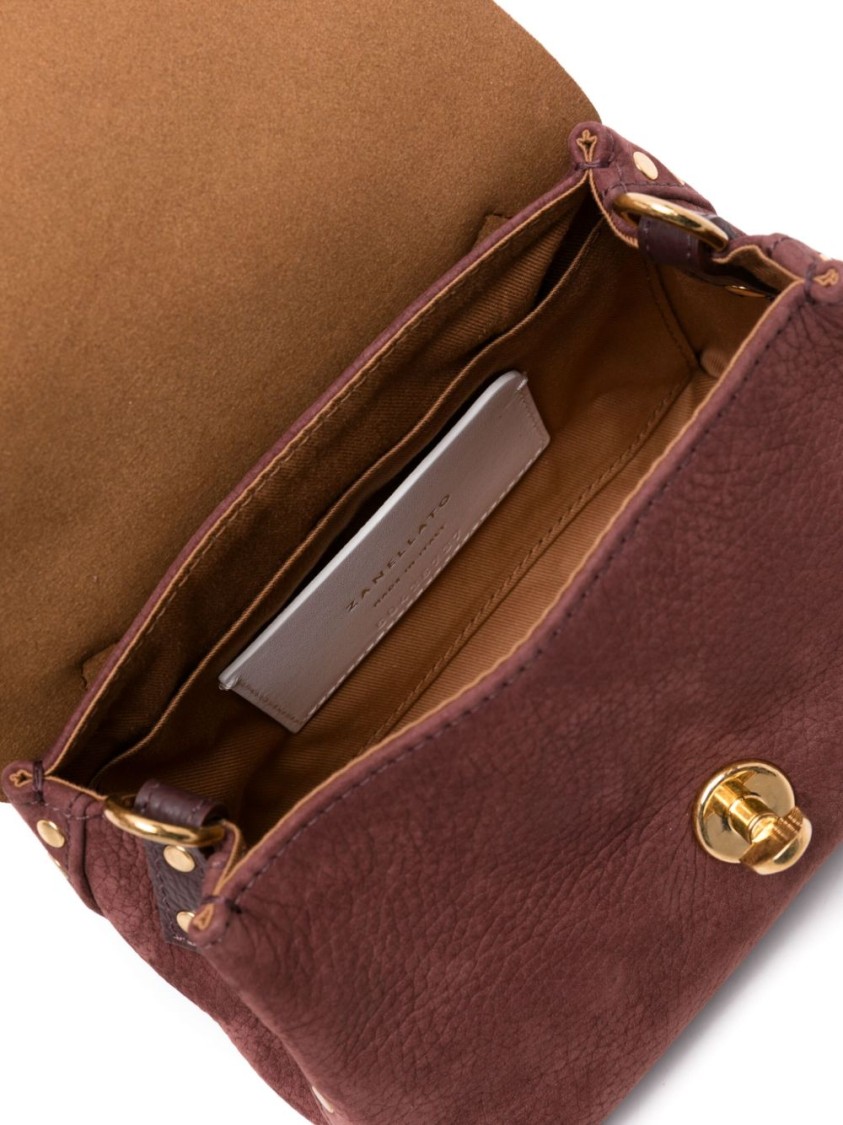 Zanellato Postina Jones Medium Suede Leather Handbag In Brown