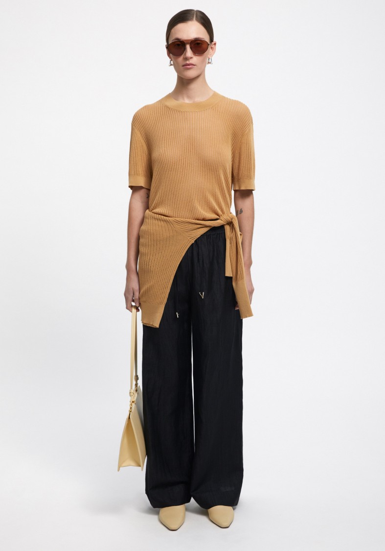 Shop Aeron Shalott - Ribbed Relaxed T-shirt In Neutrals